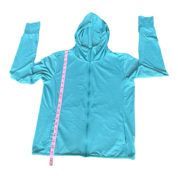 Uniqlo Airism UV Mesh Zip Teal Hoodie - Size XS - Picture 6 of 7